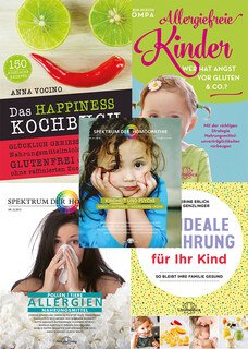 5er-Set - Unimedica - Allergiefreie Kinder / Das HAPPINESS Kochbuch / Die ideale Ernährung für Ihr Kind / Spektrum - Allergien / Spektrum - Kindheit und Psyche